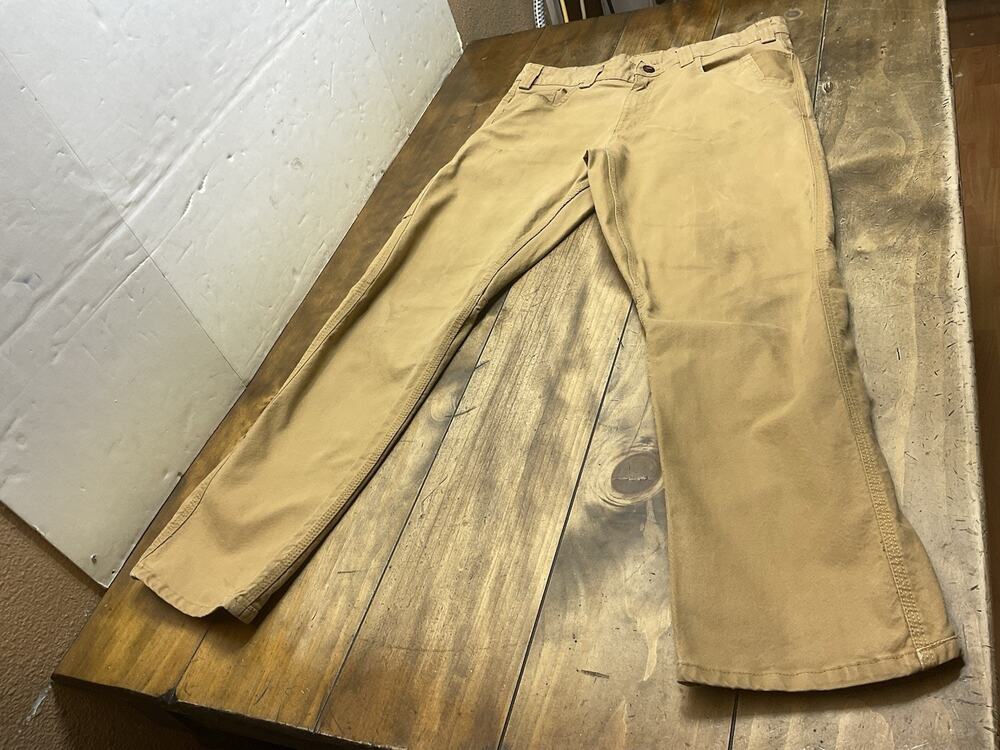Milwaukee Tools Men’s Flex Khaki Canvas Heavy Duty Work Pants Size 36x32